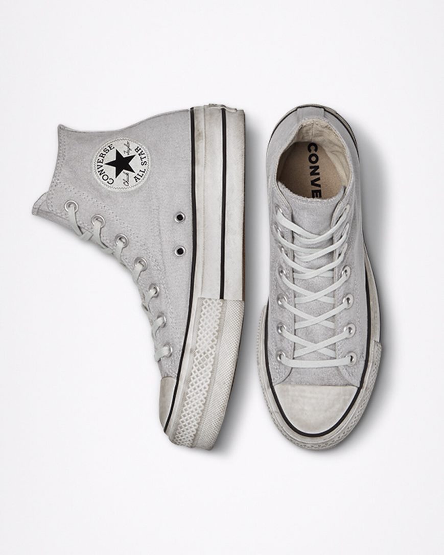 Women's Converse Chuck Taylor All Star Lift Smoked Canvas High Top Platform Shoes Grey | AU 135C8T
